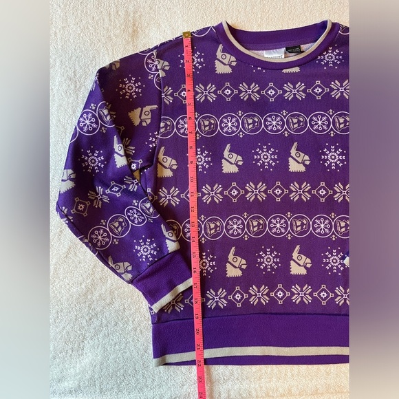 Fortnite Ugly Christmas Holiday Sweater, Youth Sz 8. Purple Gray - Picture 5 of 8